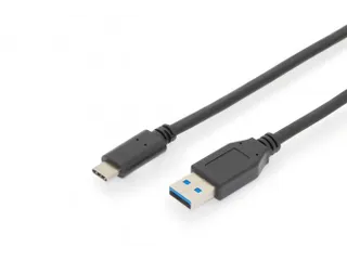 USB Type C-aansluitkabel Type C naar A M/M 1m Gen2 3A 10GB Zwart - 1