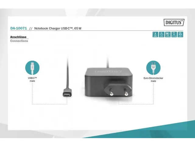 Notebooklader USB-C-voeding 65W PD3.0