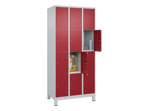 lockerkast,HxBxD 1950x900x500mm,3x4vakken,vak B 300mm,cil.-slot,voeten