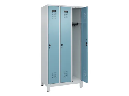 locker,HxBxD 1950x900x500mm,3vak,vak B 300mm,draaigrendel,voeten