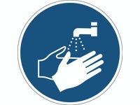 Verwijderbare vloersticker handen wassen