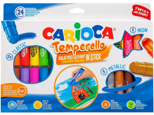 Verfstift Carioca Temperello set à 24 kleuren