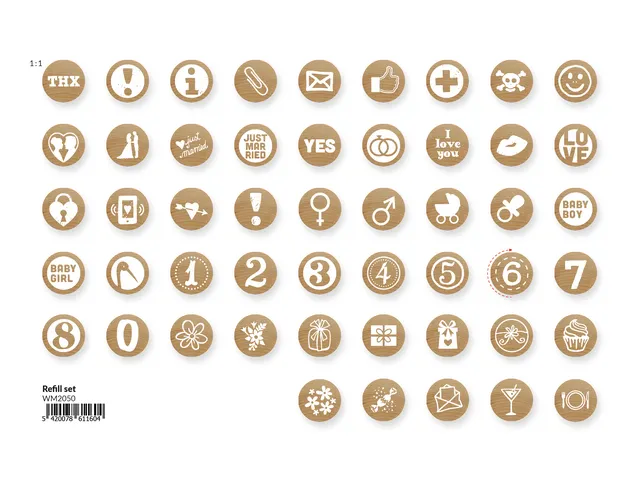 Mini Woodies refill set met 250 ministempel