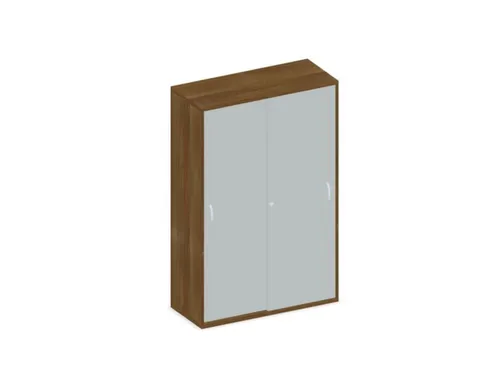 Schuifdeurkast 1540x1000x430mm Romp Noten Decor Front Lichtgrijs