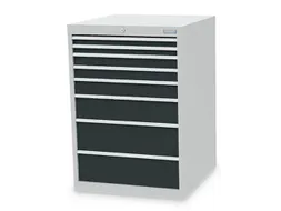 ladekast,HxBxD 1019x705x736mm,8lade(n),cilinderslot,romp RAL7035