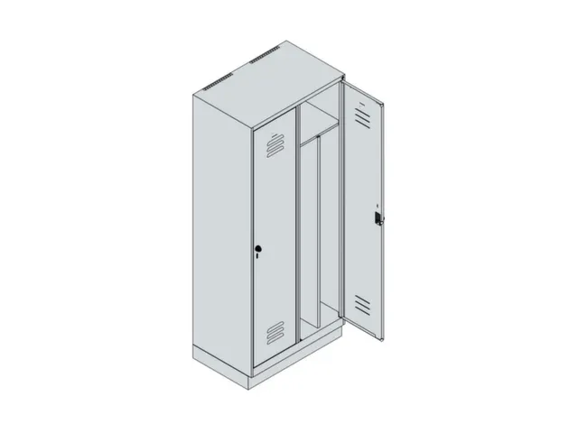 locker voor scheiding van kleding,HxBxD 1950x800x500mm,2vak