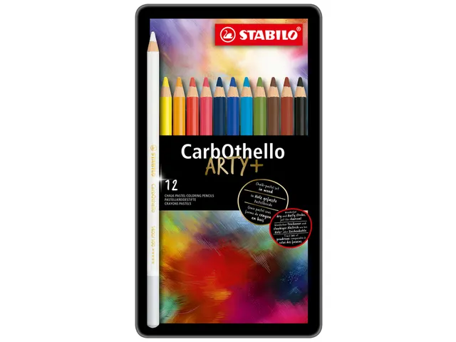 Crayon craie pastel STABILO CarbOthello assorti boîte 12 pièces