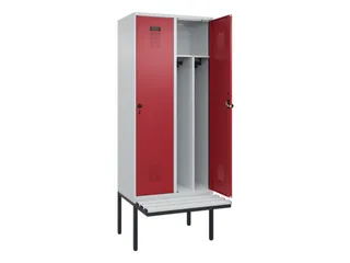 locker met bank,voor scheiding van kleding,HxBxD 2120x800x815mm,2vak - 1