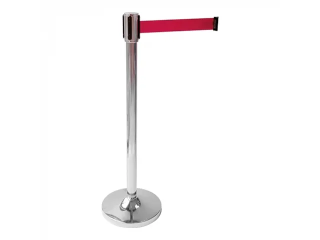 Afzetpaal rvs met snelband rood