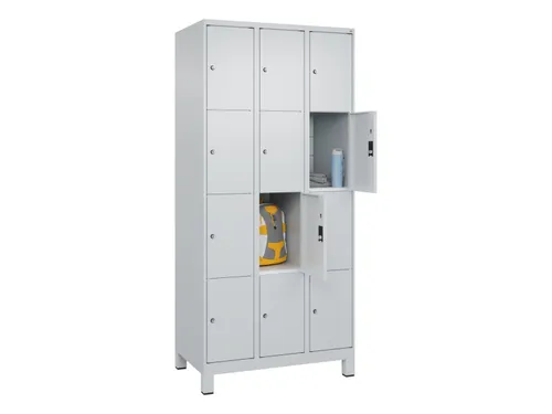 lockerkast,HxBxD 1950x900x500mm,3x4vakken,vak B 300mm,cil.-slot,voeten