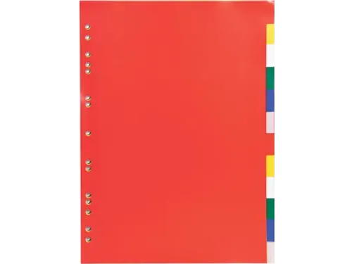 tabbladen A4 PP 12/100e 12-delig assorti 15-gaats