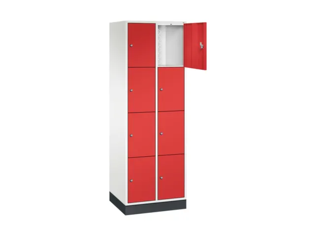 lockerkast,HxBxD 1950x620x500mm,2x4vakken,cil.-slot,sokkel
