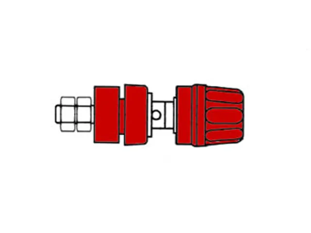 Geisoleerde 4mm Inbouwbus Met KOP En Ring / Rood (PKI10A)