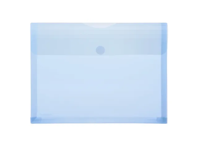 Enveloptas Foldersys A4 PP transp blauw met vouwranden