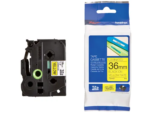 Labeltape Brother P-touch TZe-661 standaard 36mm zwart op geel