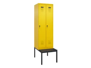 locker met bank,voor scheiding van kleding,HxBxD 2120x600x815mm,2vak - 2