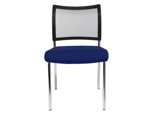 Bezoekersstoel Zitting Donkerblauw Stof Rug Netbekleding Zwart