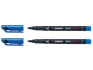 Viltstift STABILO OHpen 843/41 permanent rond medium blauw - 1