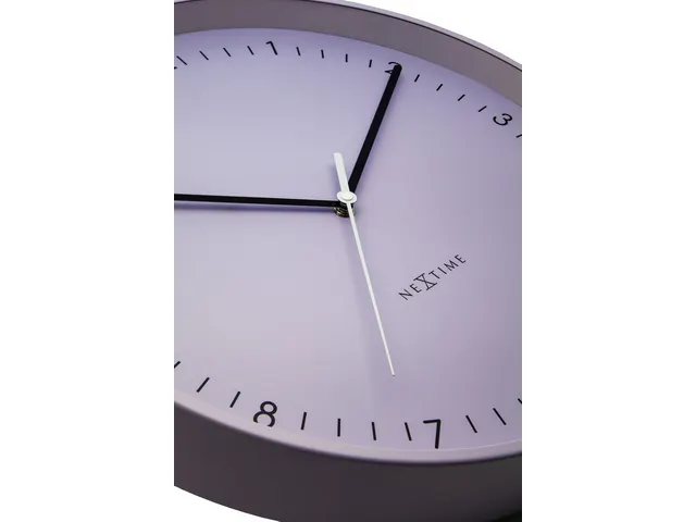 Wandklok NeXtime Berlin L 40cm lavendel aluminium