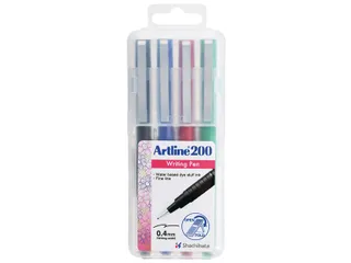 Fineliner Artline 200 rond fijn asssorti 4 stuks - 1