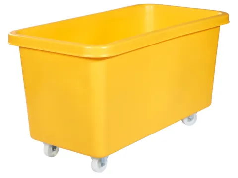 Verrijdbare Rechthoekige Bak 450 Liter Hxbxd 737X1308X699Mm Pe Geel