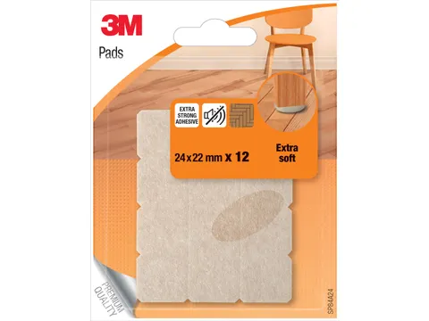 Viltjes Extra Soft Pads Beige 24x22 mm Blister 12 Stuks