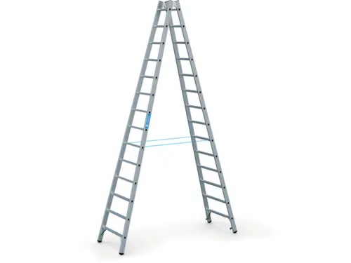 Bokladder Dubbelzijdig Aluminium 4.02m 2x14sporten Stalen Scharnieren
