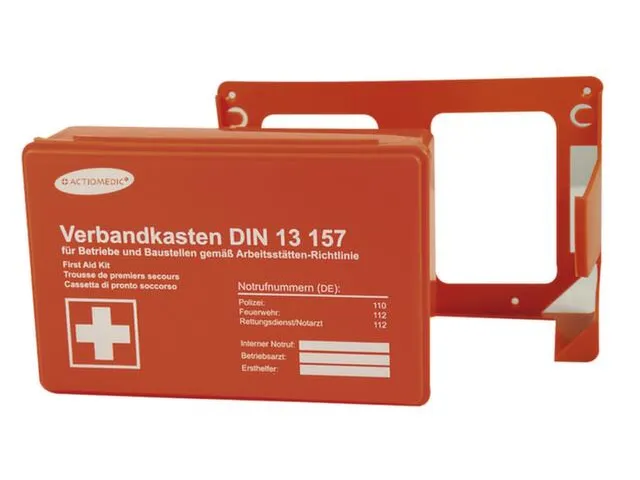 mallette de secours pour entreprise,DIN 13157,plastique orange