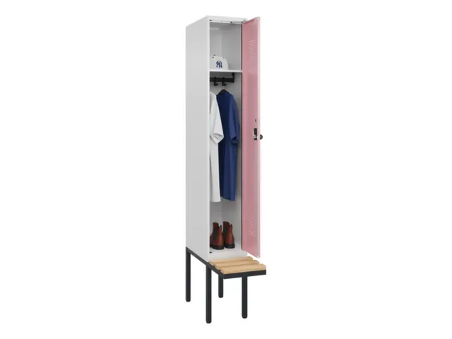 locker met bank,HxBxD 2120x300x815mm,1vak,vak B 300mm,draaigrendel