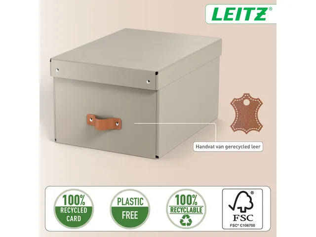 Boîte de rangement Leitz Puro avec couvercle 17L beige set 2 pièces