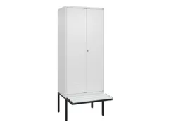 PBM-locker met bank,HxBxD 2120x800x815mm,2vak,vak B 400mm,cil.-slot