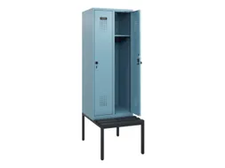 locker met bank,HxBxD 1950x600x815mm,2vak,vak B 300mm,draaigrendel