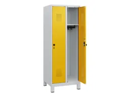 schoollocker,HxBxD 1630x600x500mm,2vak,vak B 300mm,draaigrendel,voeten