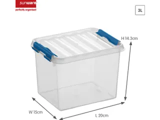 Q-line opbergbox 3L transparant blauw - 20x15x14,3cm - 1