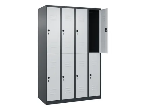 dubbeldekse locker,HxBxD 1850x1200x500mm,4x2vak.,vak B 300mm