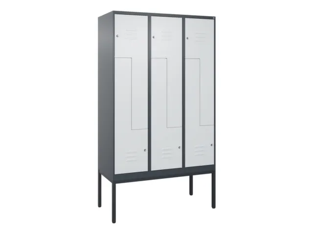 Z-garderobekast,HxBxD 2120x1200x500mm,vak B 200/400mm,cil.-slot