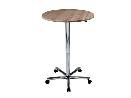 zuilheftafel,HxØ 720-1140x800mm,rond,voetkruis verchroomd
