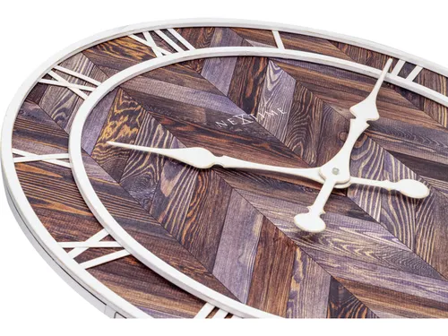 Wandklok Ø58cm Hout/Metaal Donkerbruin Roman Vintage Romeinse cijfers