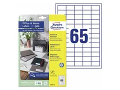 Etiket Avery permanent 3666-10 38x21.2mm wit 650 stuks 10 vel