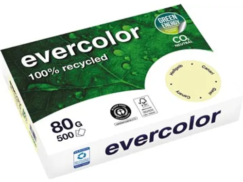 Gerecycleerd Kopierpapier Evercolor 80 Gram A4 Geel