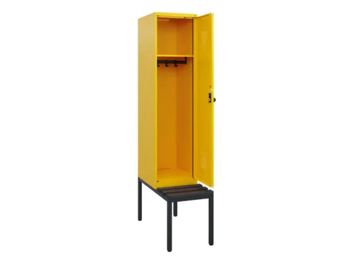 locker met bank,HxBxD 1950x400x815mm,1vak,vak B 400mm,draaigrendel