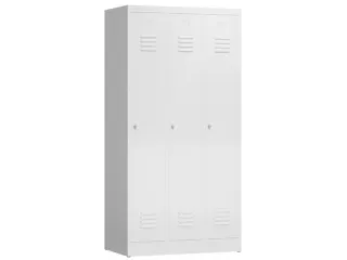 garderobekast 1800x870x500mm 3vak klink sokkel romp RAL9003 - 1