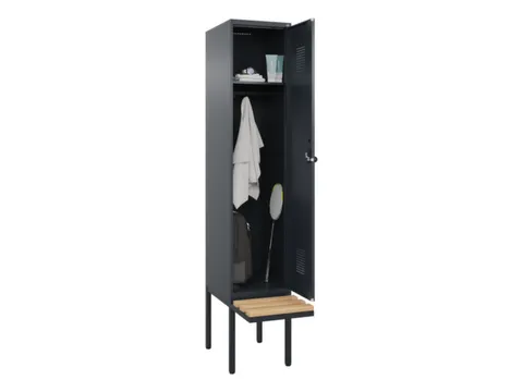 locker met bank,HxBxD 2120x400x815mm,1vak,vak B 400mm,draaigrendel