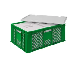 Euronorm-stapelbak,m. 2isoleerboxen,HxLxB 240x600x400mm,43/10,4l,HDPE