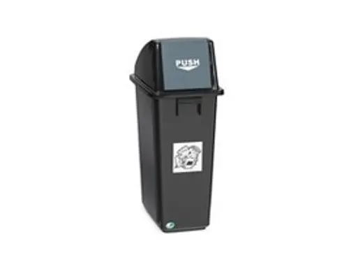 Afvalverzamelaar v. restafval,1x58l,HxBxD 810x335x460mm,romp PP zwart
