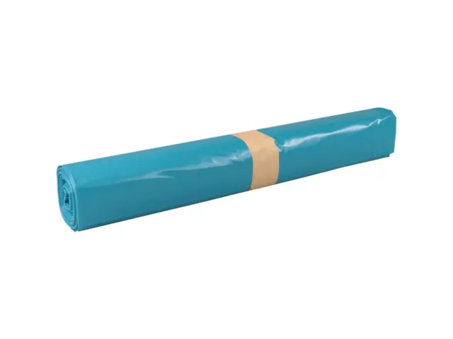 Afvalzak LDPE gerecycled 120x90cm T100 blauw 185 Liter 100 Stuks