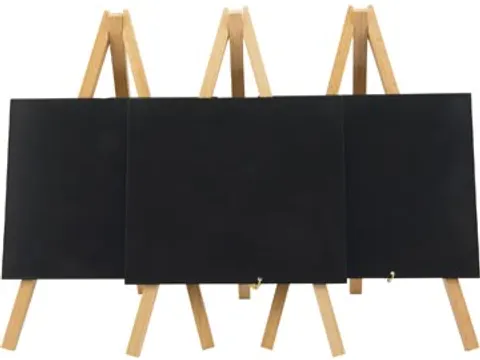 tafelkrijtbord Mini, 24x15cm beuk 3-poot, pak van 3 stuks