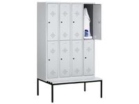 Zitbankkast HxBxD 2090x1190x500mm Zitbank van PVC 4x2 Vakken B 300mm