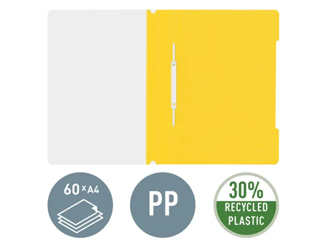 Snelhechter Leitz 4191 standaard A4 geel 30% gerecycled plastic