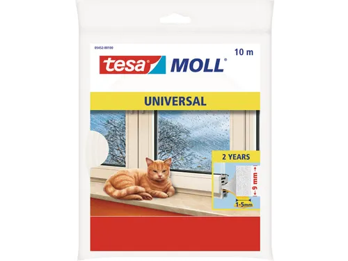 Moll Universal tochtstrip 10mx9mm wit